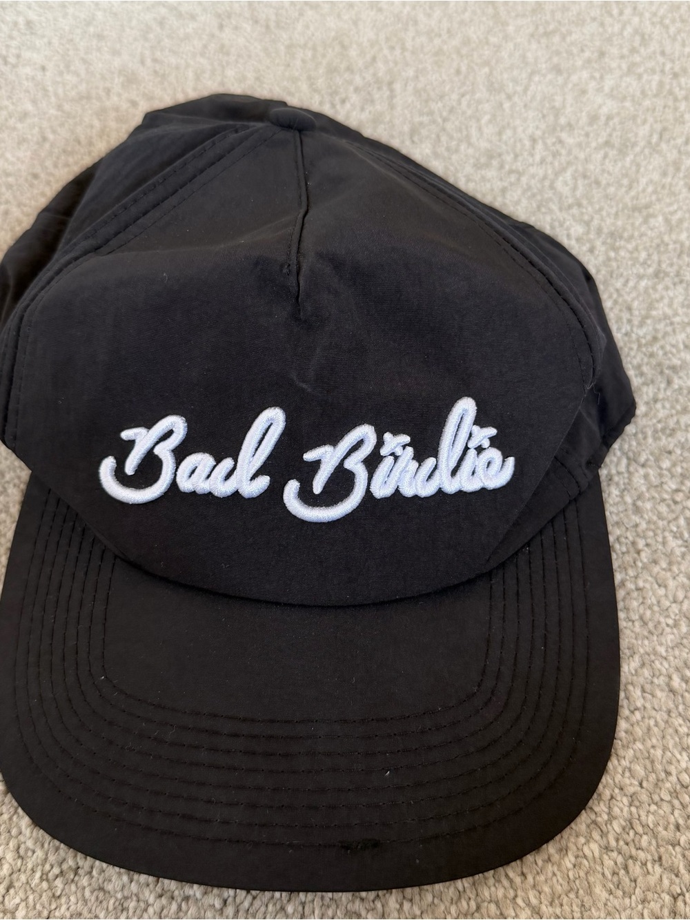 Bad Birdie black embroidered golf hat